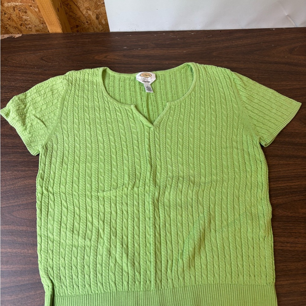 Talbots Lime Green Knit Top